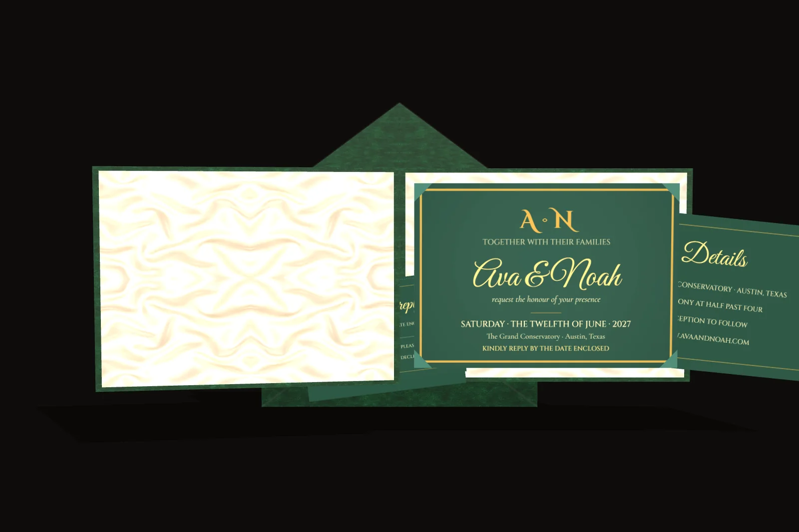 Emerald Velvet Folio invitation look